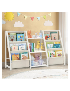 Estantería Montessori BORISI 3 Niveles para Niños Blanco