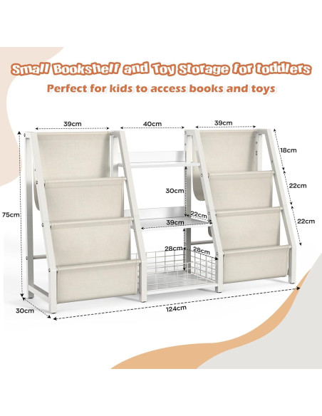 Estantería Montessori BORISI 3 Niveles para Niños Blanco