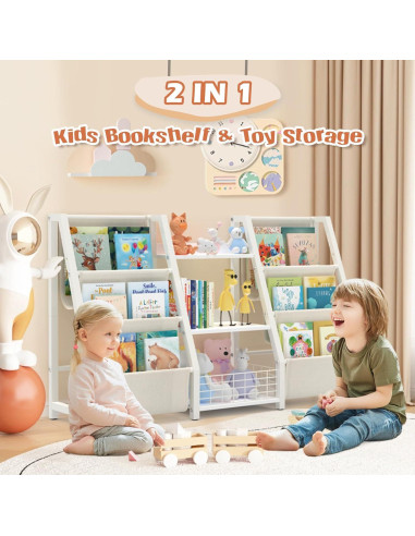 Estantería Montessori BORISI 3 Niveles para Niños Blanco