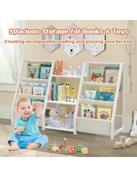 Estantería Montessori BORISI 3 Niveles para Niños Blanco