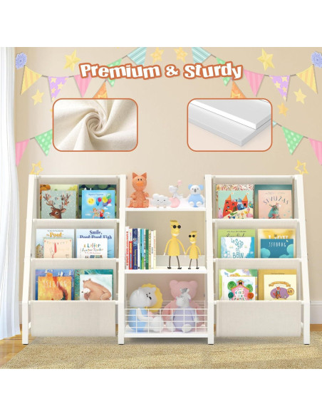 Estantería Montessori BORISI 3 Niveles para Niños Blanco
