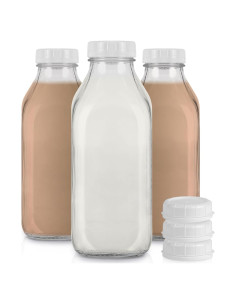 Botellas de Leche de Vidrio Almacena Tu Hogar 1L - Paquete de 3