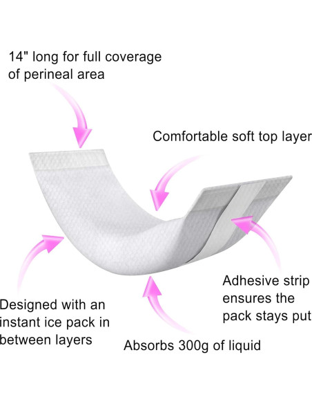 8 Paquetes de Hielo Perineales Desechables Pallesen 35.56 cm