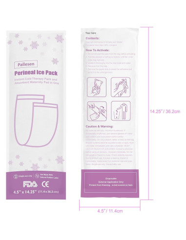 8 Paquetes de Hielo Perineales Desechables Pallesen 35.56 cm