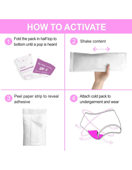 8 Paquetes de Hielo Perineales Desechables Pallesen 35.56 cm