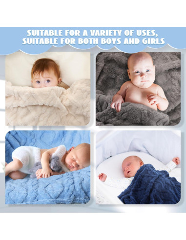 4 Mantas de Forro Polar VitalCozy 76x102 cm Azul para Bebés