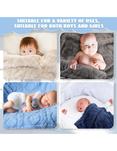 4 Mantas de Forro Polar VitalCozy 76x102 cm Azul para Bebés