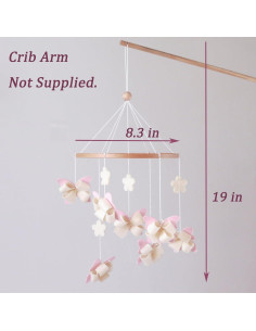 Móvil de Cuna Mariposa Rosa GOUKURLSMA Hecho a Mano 2