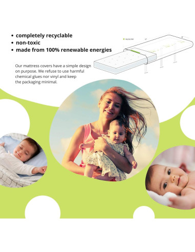 Cubierta de colchón impermeable Harlow's Earth para cuna 61x97cm