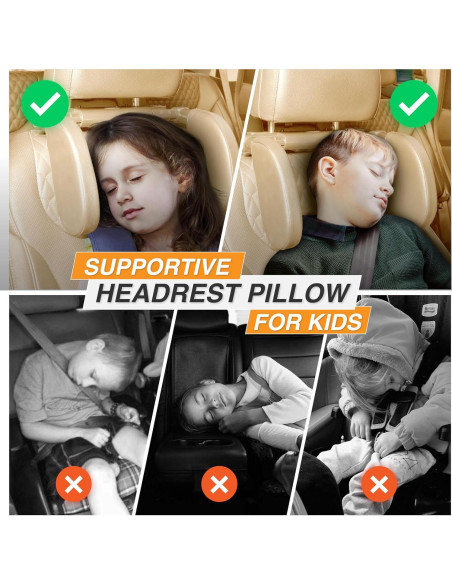 Almohada ajustable para reposacabezas de coche LIGCAS - Beige