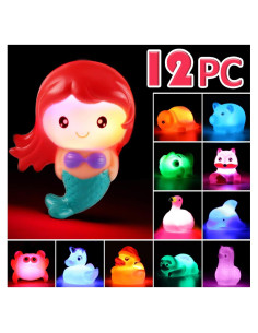 Juguetes de Baño Luminosos Laxdacee - Paquete de 12 Animales