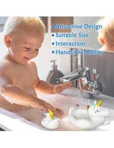 Juguetes de baño de unicornio KIDPAPA - Set 4 piezas 2