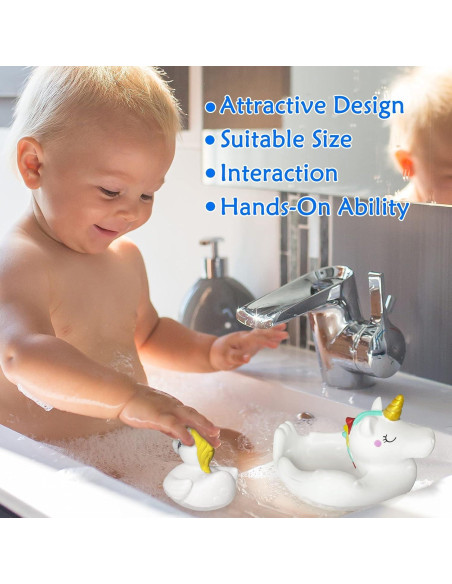 Juguetes de baño de unicornio KIDPAPA - Set 4 piezas
