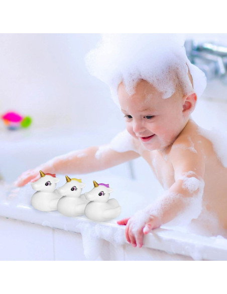 Juguetes de baño de unicornio KIDPAPA - Set 4 piezas