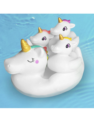 Juguetes de baño de unicornio KIDPAPA - Set 4 piezas