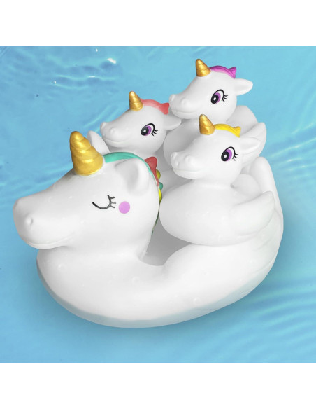 Juguetes de baño de unicornio KIDPAPA - Set 4 piezas