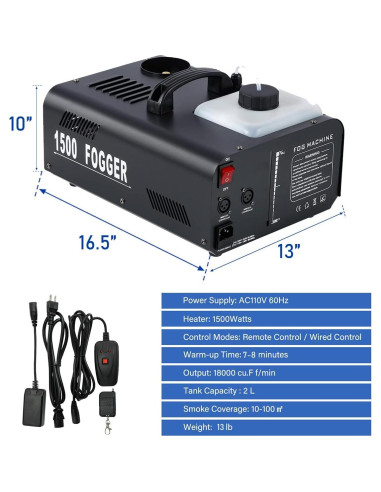 Máquina de Niebla TCFUNDY 1500W Vertical 2PCS Control Remoto