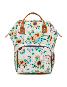 Mochila de Pañales Floral Fba-LHDB001, Impermeable 22.7L