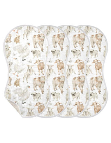 Paños de Eructo Muselina KICPOAY 4 Piezas 56x28 cm