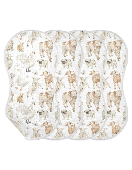 Paños de Eructo Muselina KICPOAY 4 Piezas 56x28 cm