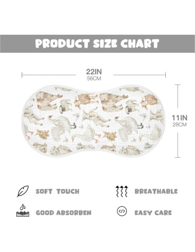 Paños de Eructo Muselina KICPOAY 4 Piezas 56x28 cm