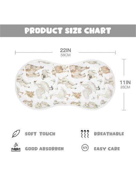 Paños de Eructo Muselina KICPOAY 4 Piezas 56x28 cm