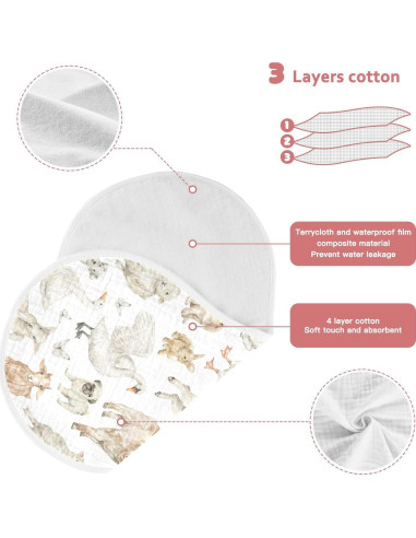 Paños de Eructo Muselina KICPOAY 4 Piezas 56x28 cm