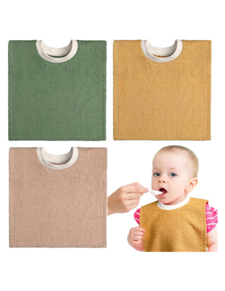 3 Baberos de Algodón Absorbente VitalCozy para Bebés 42.5x31.2cm