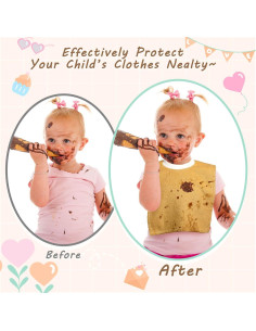 3 Baberos de Algodón Absorbente VitalCozy para Bebés 42.5x31.2cm 2