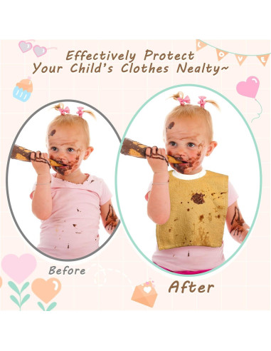 3 Baberos de Algodón Absorbente VitalCozy para Bebés 42.5x31.2cm