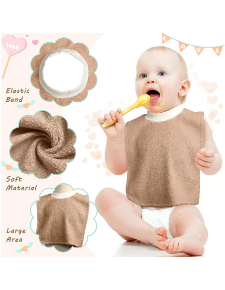 3 Baberos de Algodón Absorbente VitalCozy para Bebés 42.5x31.2cm