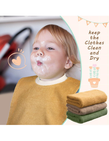 3 Baberos de Algodón Absorbente VitalCozy para Bebés 42.5x31.2cm