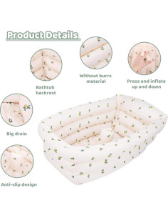 Bañera Inflable para Bebés AirSwim 77.8x37x27cm Antideslizante 2