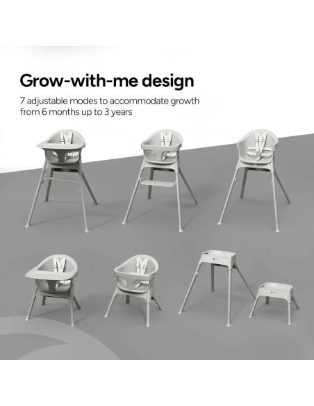 Silla Alta Convertible 7-en-1 Mompush Olli - Ajustable, Plegable, Ligera