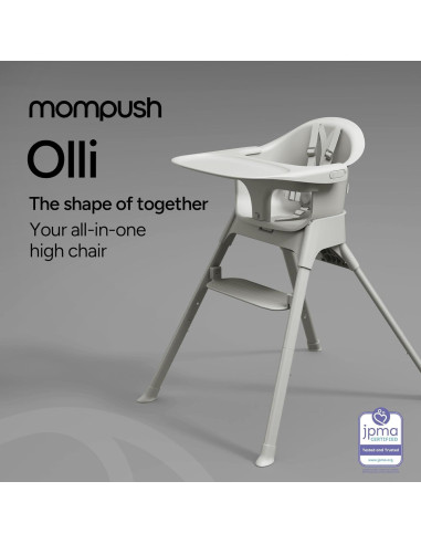 Silla Alta Convertible 7-en-1 Mompush Olli - Ajustable, Plegable, Ligera