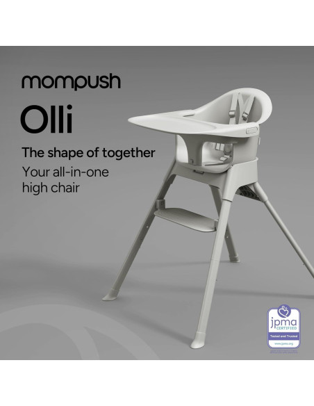 Silla Alta Convertible 7-en-1 Mompush Olli - Ajustable, Plegable, Ligera