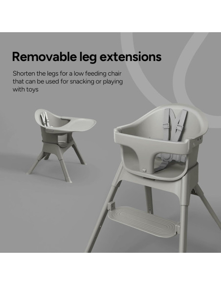 Silla Alta Convertible 7-en-1 Mompush Olli - Ajustable, Plegable, Ligera