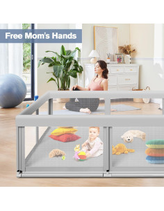 Parque Infantil Seguro YMS-RKWL-001 188x127 cm Gris 2