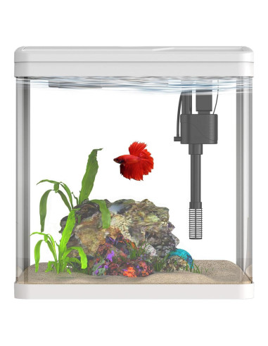 Tanque de Betta de Vidrio 7.57L con Filtro y Luz LED Vimvins