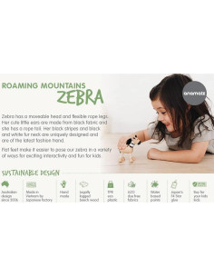 Juguete de Madera Cebra Anamalz 12.7x17.8x22.9cm para Niños 2