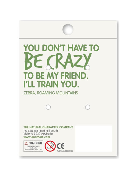 Juguete de Madera Cebra Anamalz 12.7x17.8x22.9cm para Niños