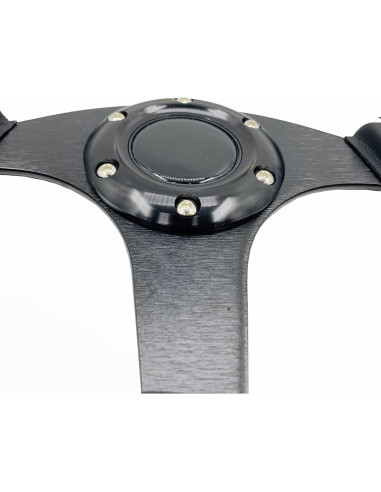 Volante de Carreras Universal YEHICY 33cm Cuero Genuino Amarillo