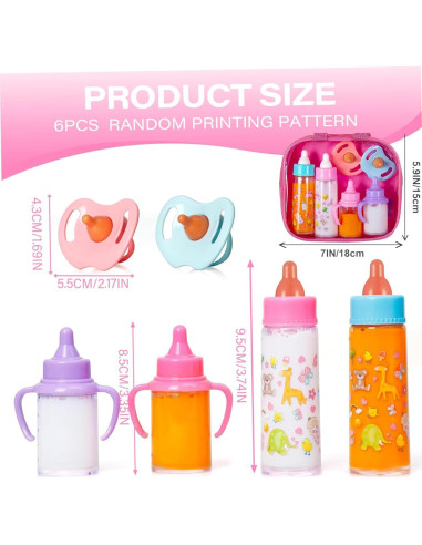 Conjunto de Alimentación de Muñeca Fash n Kolor 6 Piezas