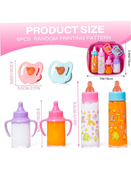 Conjunto de Alimentación de Muñeca Fash n Kolor 6 Piezas