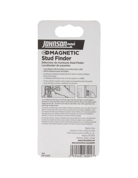 Buscador de Vigas Johnson 160 Magnético con Nivel de Burbuja