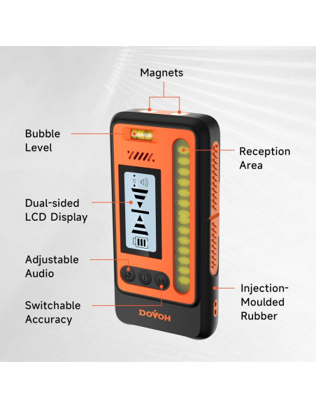 Receptor de Nivel Láser DOVOH DR1 con Varilla Telescópica 2.4m