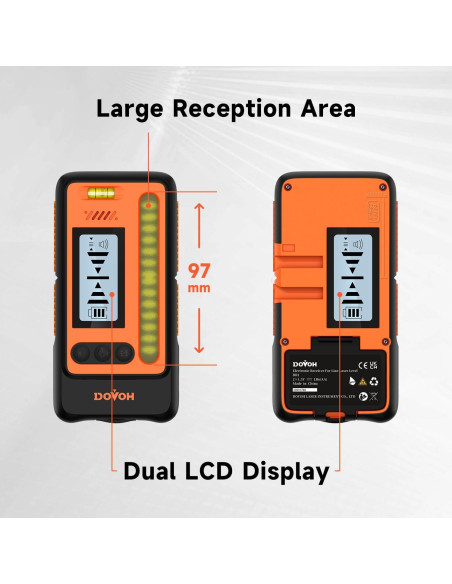Receptor de Nivel Láser DOVOH DR1 con Varilla Telescópica 2.4m