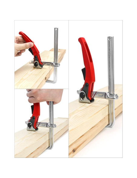 Abrazadera de Mesa de Trinquete QWORK - Paquete de 2, 16.03 cm