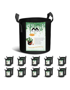 Paquete de 20 bolsas de cultivo Adorma 11.36L tela negra
