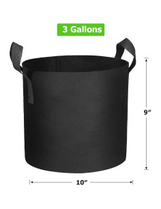 Paquete de 20 bolsas de cultivo Adorma 11.36L tela negra 2